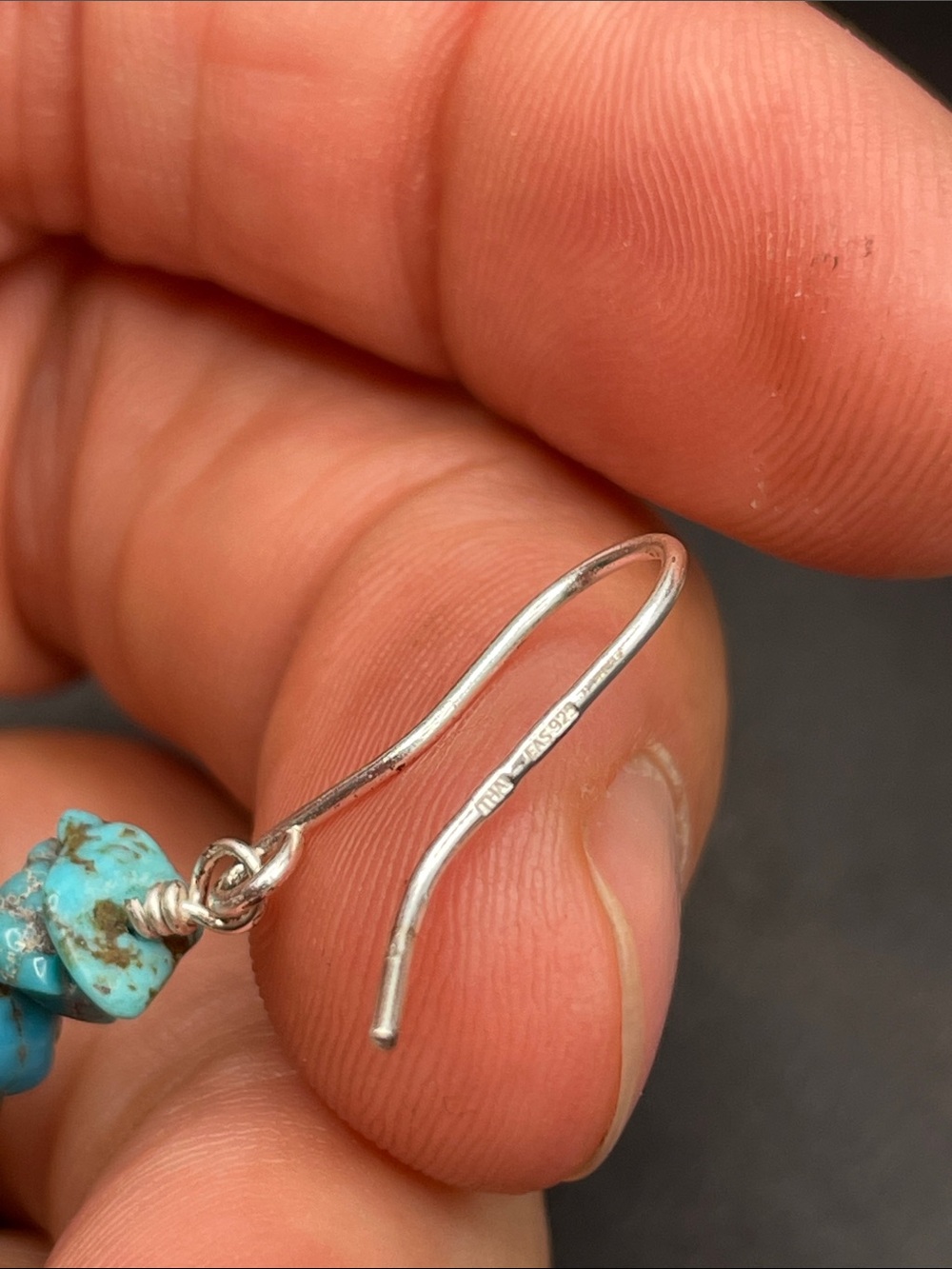 Thailand 925 turquoise dangle earrings - Picture 4 of 5
